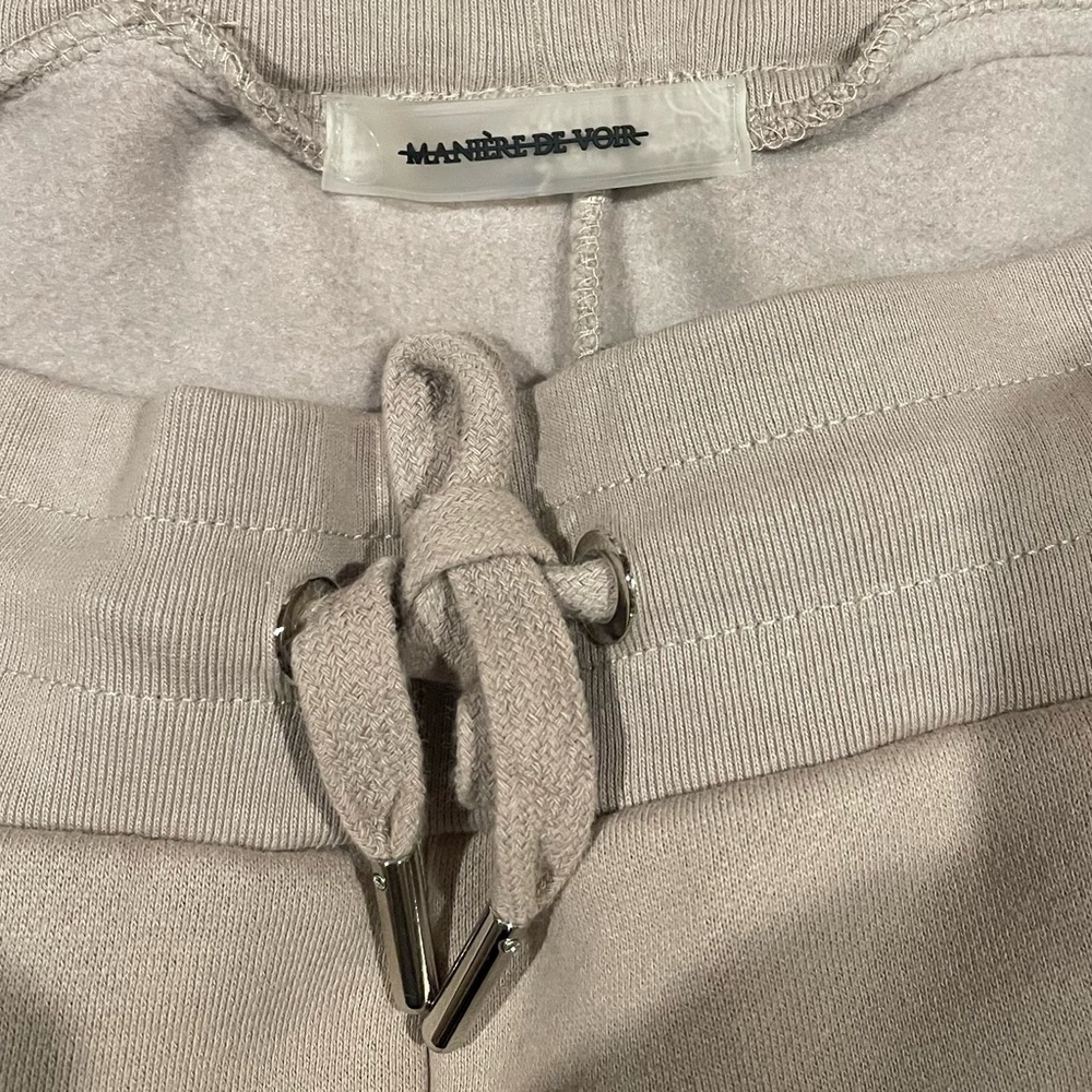 Maniere De Voir Heavyweight Hoodie and Sweatpants Set- Beige - Picture 15 of 15